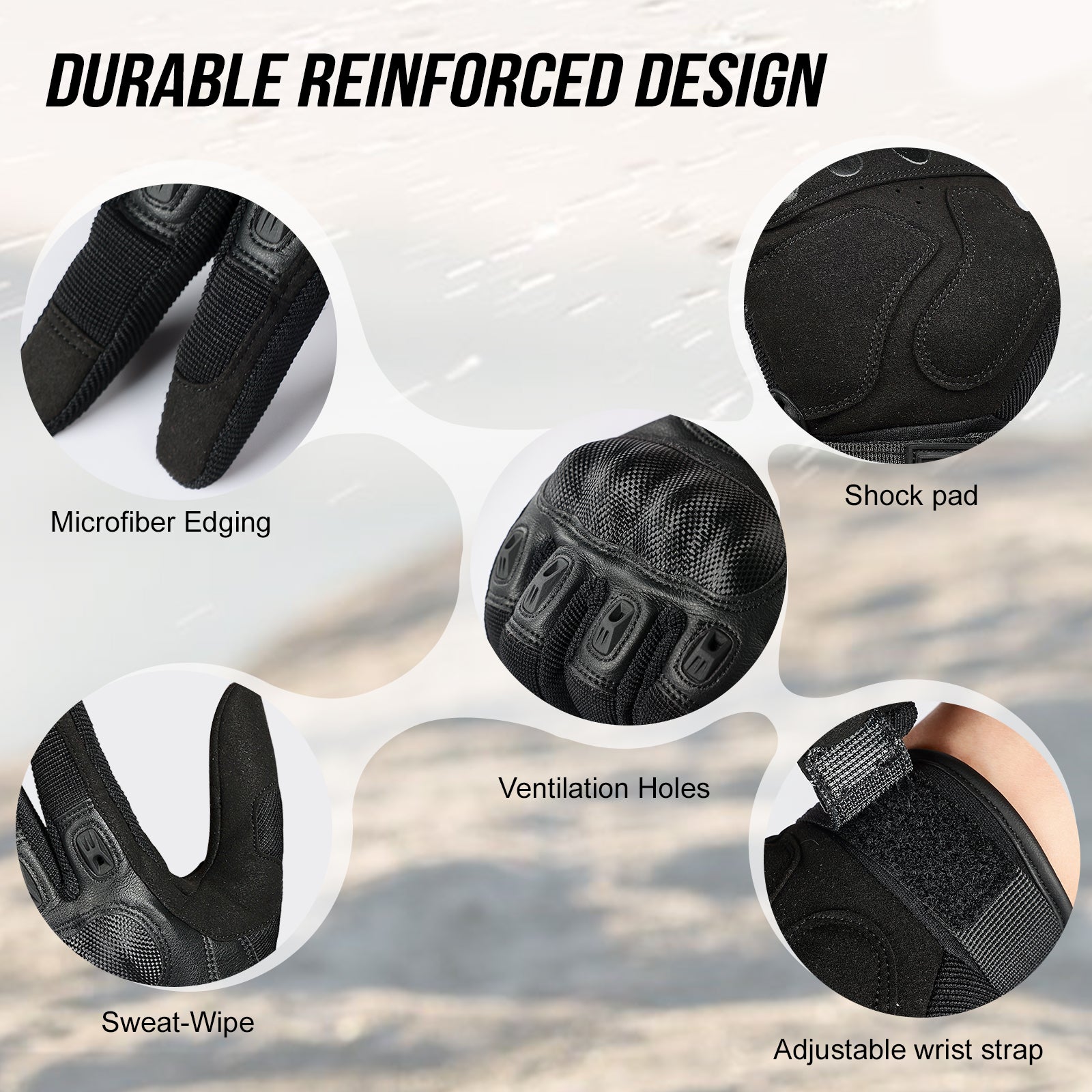 1TG Tactical Motorcycle Gloves Touchscreen Available